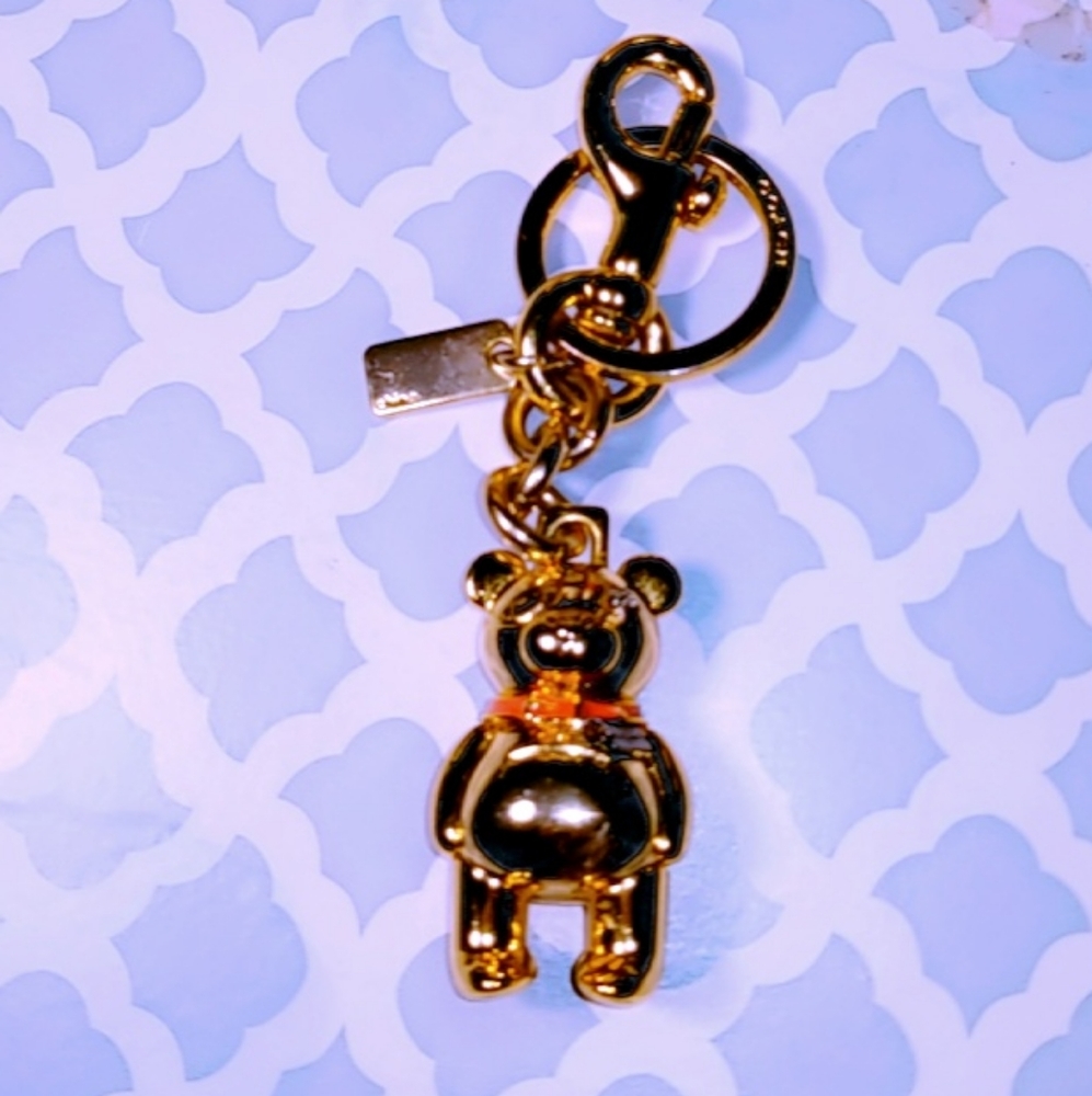 coach teddy bear chain